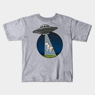 UFO Alien Little Cow Abduction Kids T-Shirt